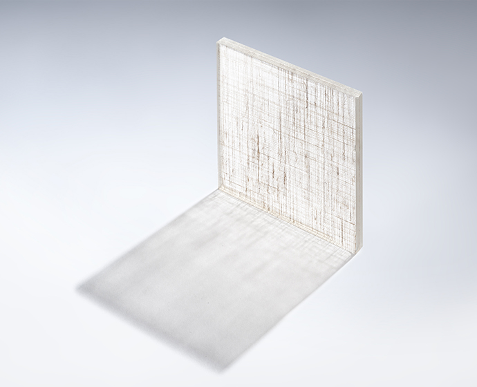 Light passing through laminated glass with fabric interlayer in GLAM Gaza 40 creating soft shadow